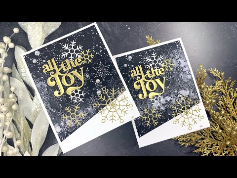 EASY Black, White & Gold Snowflake Cards | SSS Jan 2024 Card Kit