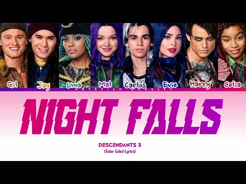 Descendants 3 - Night Falls. Studio (Color Coled Lyrics)