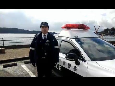 穴水町中居付近における特別自動車警ら部隊（鹿児島県警察）のパトロール状況