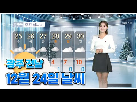 광주전남 오늘의 날씨 [뉴스투데이 2024.12.24]