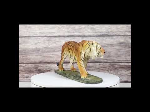 Jungle Apex Predator Prowling Fierce Orange Bengal Tiger Figurine 11.25"L