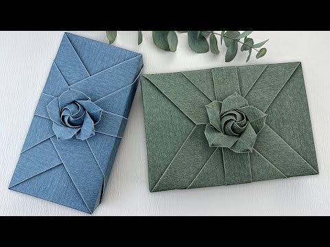 Gift Wrapping Ideas | How to Wrap A Gift + Origami Rose Tutorial （Step By Step）