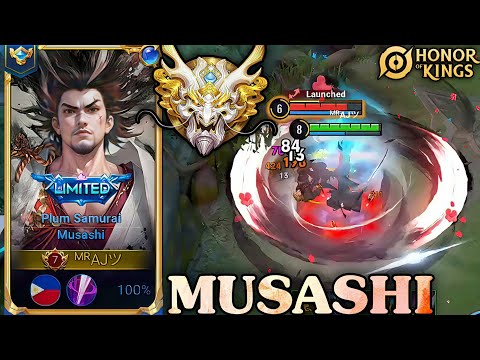 Honor of Kings Musashi "Plum Samurai" Limited Skin - New Musashi Best Skin Rank Grandmaster