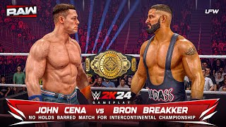 WWE 2K24 John Cena vs Bron Breakker for WWE Intercontinental Championship