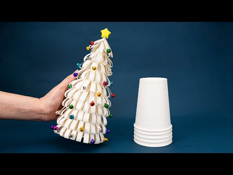 3D Christmas Tree From Paper Cup - Christmas Decor - Paper Cup Craft Ideas