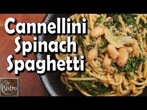 Cannellini Spinach Spaghetti - EASY Vegan Pasta Recipe