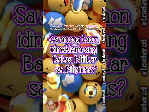 Sa anong taong idineklara ang Batas Miliyar sa Pilipinas? #teacherzel #tanong