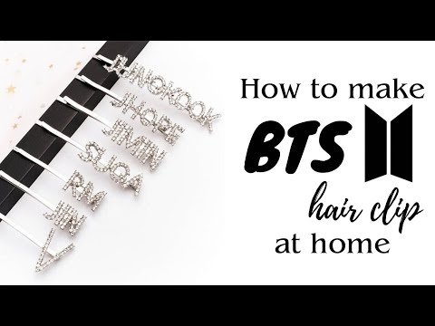 BTS Hairclip 💜 / how to make bts hair clip at home / bts necklace / bts bracelet / bts diy