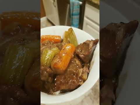 beef stew over brown rice #beefstew #dinner #shorts #beefrecipe