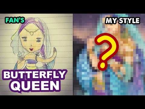 DRAWING BUTTERFLY QUEEN | #8 Redraw Fan’s Painting  | Huta Chan