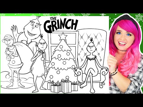 Coloring The Grinch Christmas Coloring Pages | How The Grinch Stole Christmas Coloring Videos