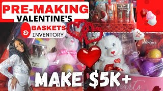 Valentine's Day DIY Gift Ideas | Inventory | Basket Making in Bulk | Pricing Baskets to sale #Vday