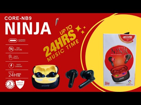 Core NB9 Ninja Wireless Earbuds Unboxing Review !! Bluetooth Earbuds !! Airpods Unboxing