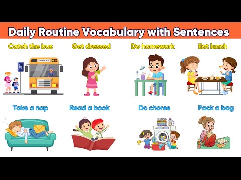 DAILY ROUTINE Phrases in English for Beginners | English Sentences | English vocabulary | #forkids