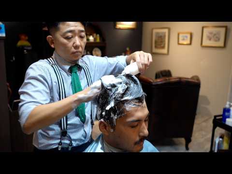 High-speed shampoo and head massage at Sendai's famous "Hair Salon Wing" | Barbershop ASMR