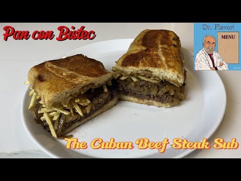 Cuban Beef Steak Sub  Pan con Bistec Cubano