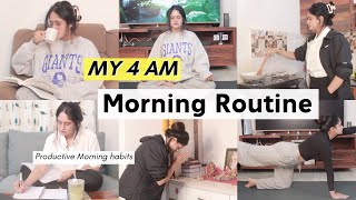 My Realistic *4 AM MORNING ROUTINE 🌻 Productive Day Vlog | TIME STAMP | Anukriti Lamaniya