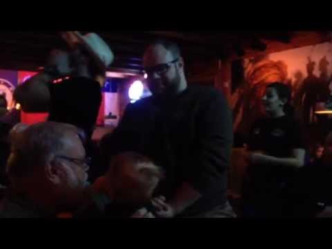 Riding a Birthday Sawhorse at Texas Roadhouse -- November 28, 2014