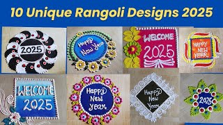 Happy New Year Rangoli Designs 2025// New year muggulu 2025//New year kolam designs @RangolibyRatan