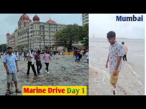 Marine Drive Mumbai - Day 1 Vlog Airport✈️