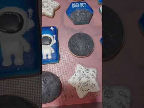 outer space babyshower cookies #cookies #fypシ #parati #tutorial #royalicing  #freetutorial