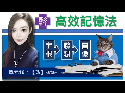 單元18：【站】-sta- | 用字根輕鬆背單字 | 搭配圖片和影像的超強記憶術, 讓你背單字就像看電影一樣輕鬆 | 多益, 托福, 學測, 指考單字適用 | 英文單字三十六記