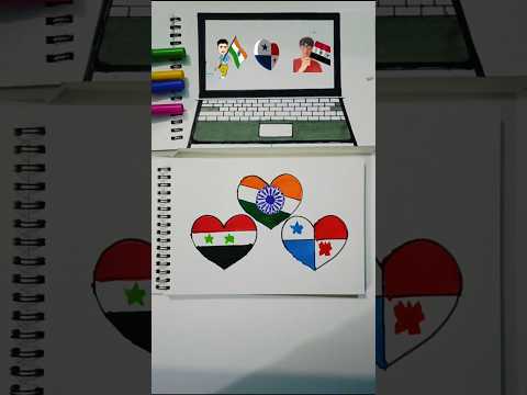 Syria 🇸🇾 India 🇮🇳 And Panama 🇵🇦 Flag Drawing | #shorts #shortsfeed