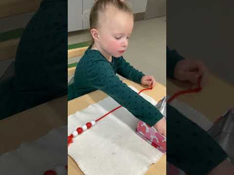 Threading for Montessori preschoolers