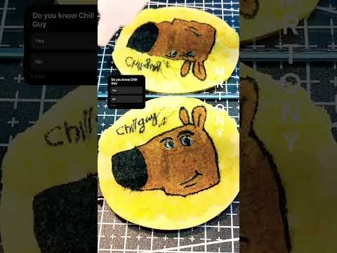 I make sticker meme Chill Guy with sponge paper #chillguy #sponge #myyearonyoutube2024 #sticker