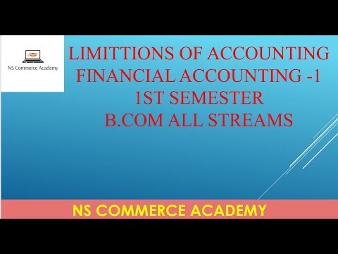 LIMITATIONS OF ACCOUNTING - FA-1 - 1ST SEMESTER - B.COM ALL STREAMS - OU