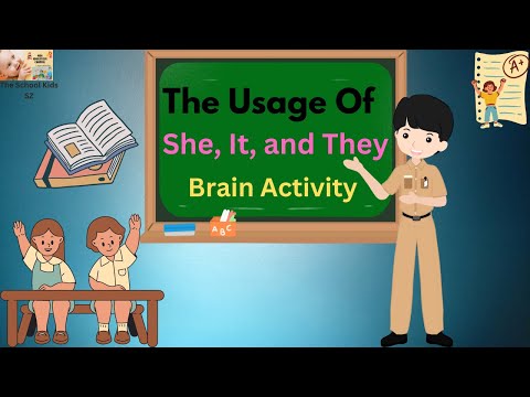 Pronouns Activity /Brain Activity for Kids/ English Activities /Use of He She It/ Reading Fluency