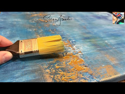 Easy Abstract Landscape Tutorial for Beginners | Limited Color Palette + Wabi-Sabi vase