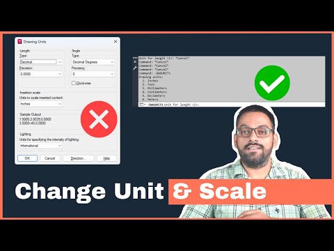 How to change unit in AutoCAD drawing (including correcting scale)