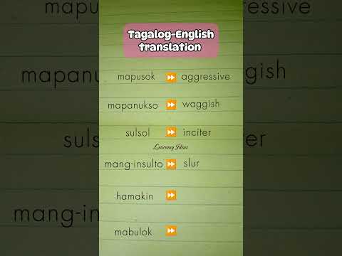 TAGALOG-ENGLISH TRANSLATION VOCABULARY #learnenglish #tagalogenglishtranslation #vocabulary