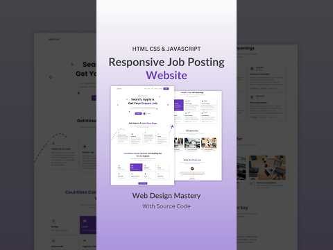 Job Posting Responsive Landing Page Using HTML CSS And JavaScript  #webdevelop #webdesign  #coding