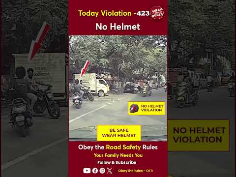 Today Violation 423 - Stay safe on your ride—wear a helmet #otr #chennaitrafficpolice #obeytherules