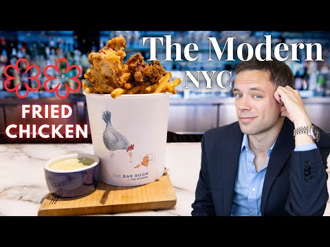 Eating 2 Michelin Starred Fried Chicken at The Modern. NYC. Bar Room. Best Fried Chicken in NYC?