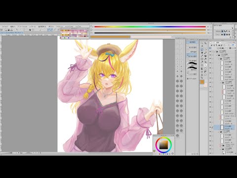 無言で作業垂れ流し【お絵かき/尾丸ポルカ】