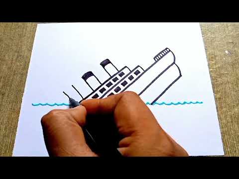 titanic drawing / easy titanic draw for beginners / step by step titanic sinking draw