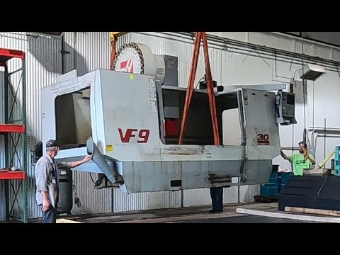 Rigging Haas VF3 and VF9 CNC Mills with Bridge Crane