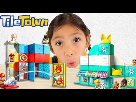 Build Play & Save the Day with Maddie & Ben Tile Town Adventure!