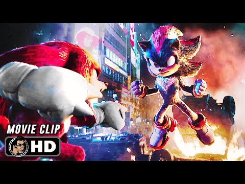 Team Sonic Vs Shadow Fight Scene | SONIC THE HEDGEHOG 3 (2024) Movie CLIP HD