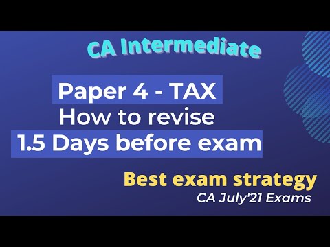 TAX - How to prepare 1.5 DAYS before exams (in ENGLISH)