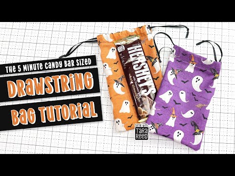 How to sew a drawstring bag for Halloween in about 5 minutes!