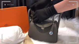 HERMES 愛馬仕 bag Mini Lindy 8F 錫器灰 銀扣