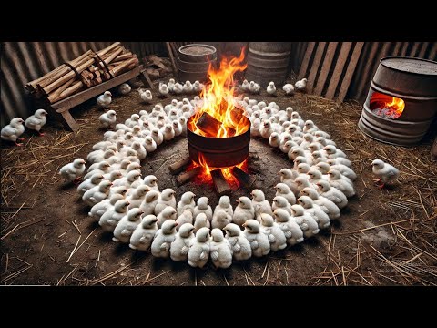 How to take care of newly hatched chicks, share the secret of warming chickens with firewood.