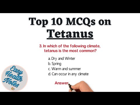 Top 10 Important Multiple Choice Questions (MCQs) on Tetanus for health exams