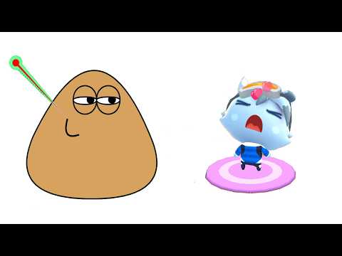 Pou vs Tamagotchi - Pou juega con el tamagotchi esquiador!. El juego de pou y sus amigos.