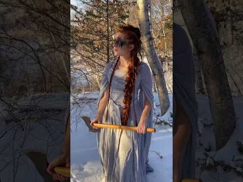 Hairstyle and outfit inspired by the show Vikings! Had to do this one out in the snow! #hairstyle