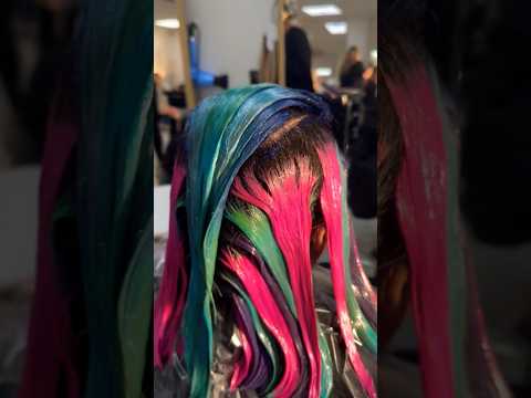 How to do Tricolour 🌈 #Hair Highlights #shorts Ikonic Straightening